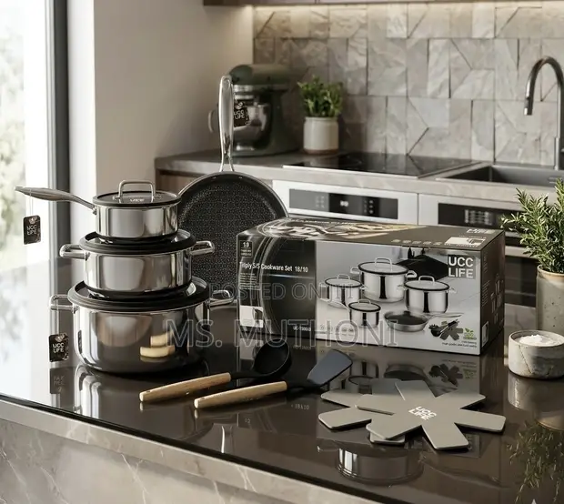UCC LIFE 13-Piece Non-Stick Honeycomb Cookware Set - 1