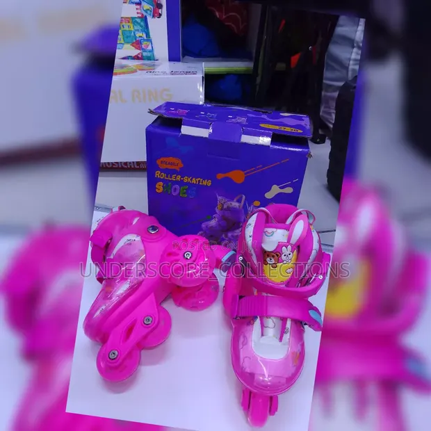 Pink Adjustable Roller Skate Shoes - 1
