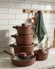 14-Piece Brown Rattan Cookware Set - 1