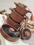 14-Piece Brown Rattan Cookware Set - 3