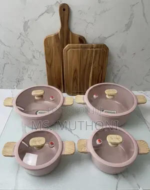 Blush Blossom 8-Piece Ceramic Cookware Set
