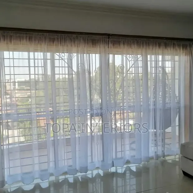 Elegant Sheer Curtain Net for Living Room Daytime Lighting - 1
