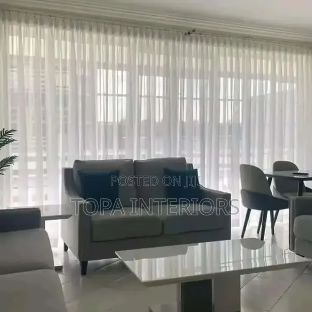 Wall to Wall Sheer Curtains Net for Large Living Room Windows - 1