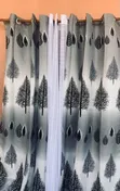 Tree Flowered Curtains with Rings Per Linear Metre - 1