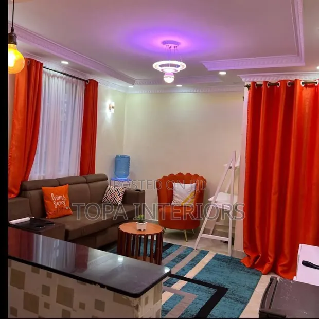 Orange Living Room Curtains With Rings - 1
