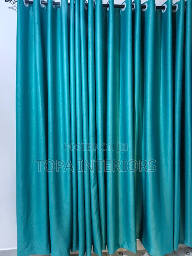 Plain Curtains with Rings for Living Room & Bedroom - 1