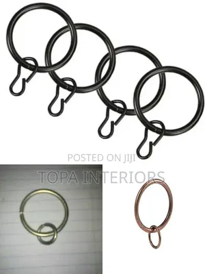 Round Metal Curtain Rings (Black)