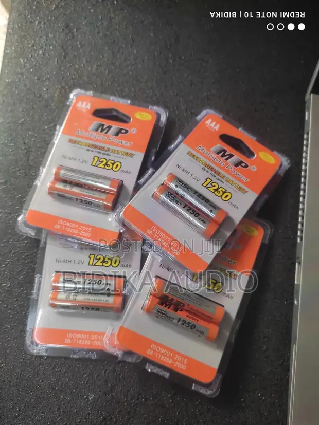 Multiple Power AAA Rechargeable Batteries 1250mAh - 1