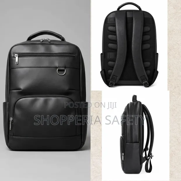 Professional Sleek Leather Business Backpack - 1