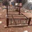 Industrial-Style Metal and Solid Wood 5ft by 6ft Hybrid Bed Frame - 2