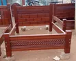 Handcrafted Solid Wood 5ft x 6ft Bed Frame with Carved Accents - 1