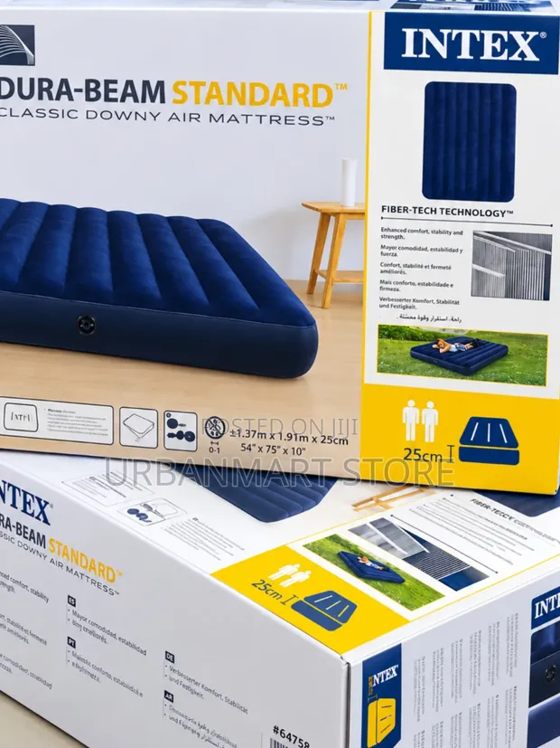 Brand New Intex 4x6 Inflatable Mattress with Free Electric Pump - 1