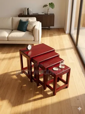 Modular Nesting Side Tables - Red