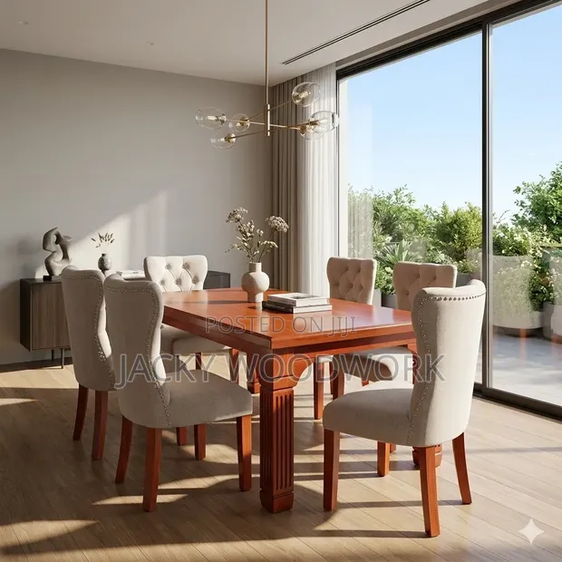 Tufted Upholstered Dining Set - 4-Person - 1