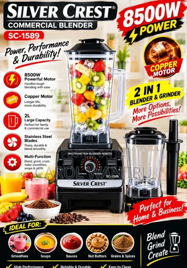 Silvercrest 8500W 2-in-1 Commercial Blender - 1