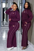 Ladies' Flair Tracksuits - Burgundy - 2