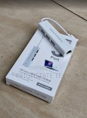 Type-C to LAN Adapter with 3 USB Ports