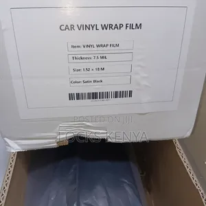 Satin Black Car Vinyl Wrap 1.52x18m