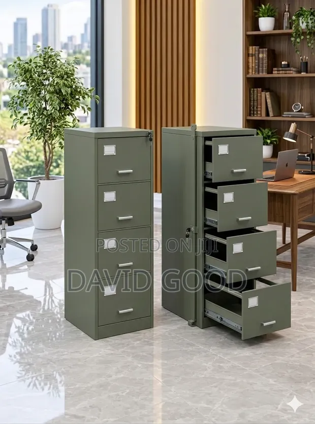 Boss Office Products Green Metal Storage Cabinet - 1