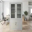 Gray Half Glass Filling Cabinet - 4