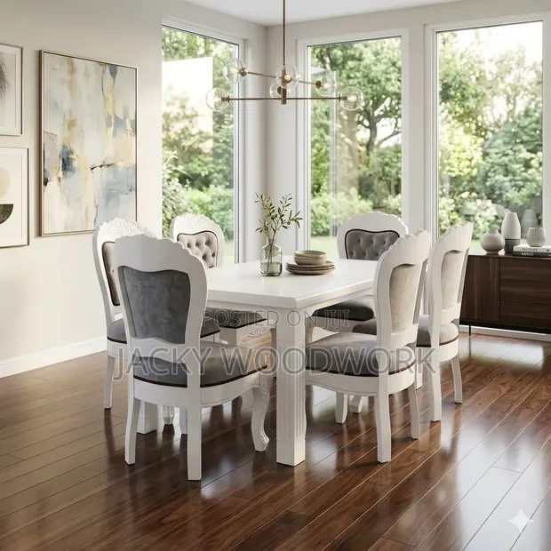 French Inspired White Dining Set (6-Seater) - 1