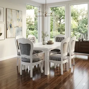 French Inspired White Dining Set (6-Seater)