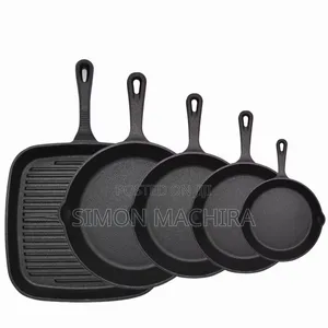 5-Piece Cast Iron Skillet Set & Steak Pan
