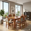 Classic Carved Wood Dining Set (6-Seater) - 2