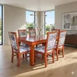 Contemporary Patterned Upholstered 6-Person Dining Set - 1