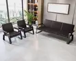 5-Seater Executive Reception Sofa - Black Leather - 1