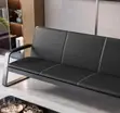 5-Seater Executive Reception Sofa - Black Leather - 2