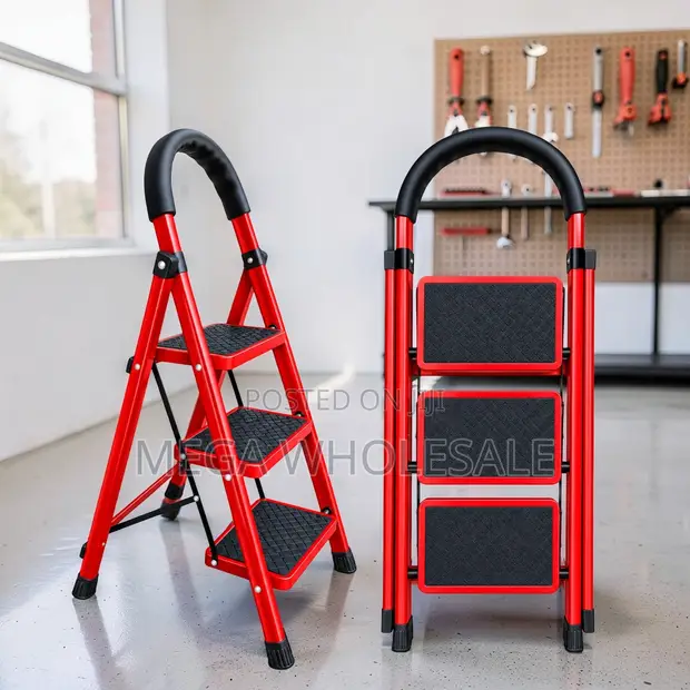 2, 3, 4, 5 Step Folding Ladder with Padded Handle - 1