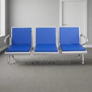 3-Seater Blue Heavy Duty Waiting Bench