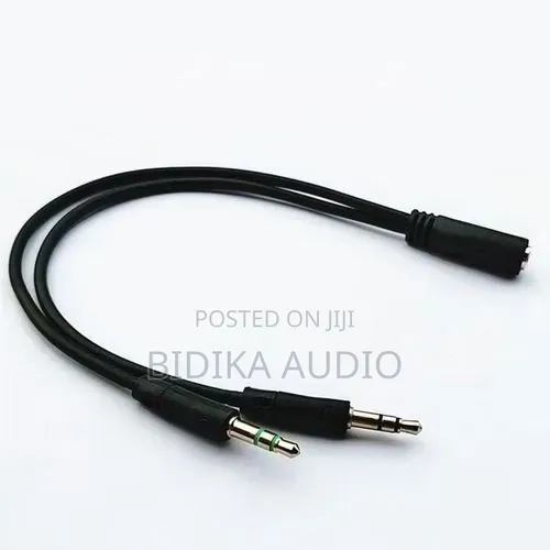 3.5mm Audio Splitter Cable: 2 Male to 1 Female - 1