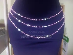 Custom Waistbeads - Pink/Gold with Starfish Charms