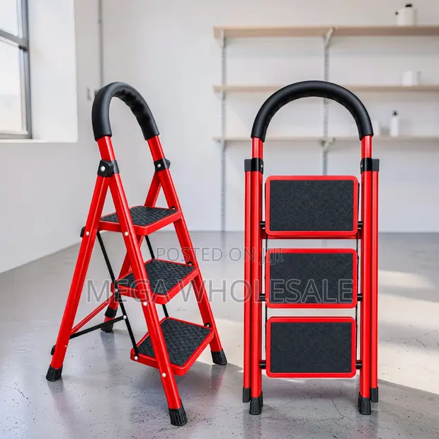 King 2, 3, 4, 5 Step Folding Ladder with Locking Mechanism - 1