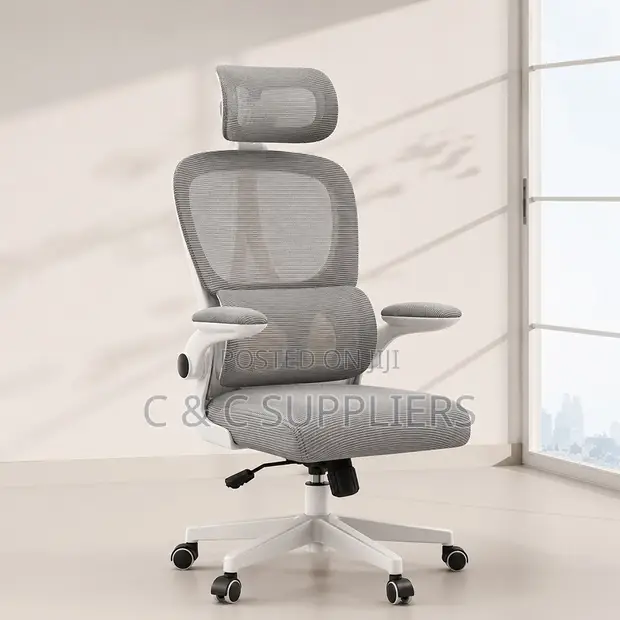 Adjustable White Staff Desk Chair - 1