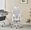 Adjustable White Staff Desk Chair - 5