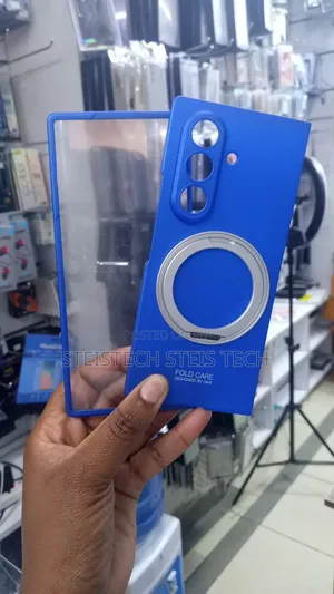 Samsung Z Fold 7 Case - Blue TPU Frame