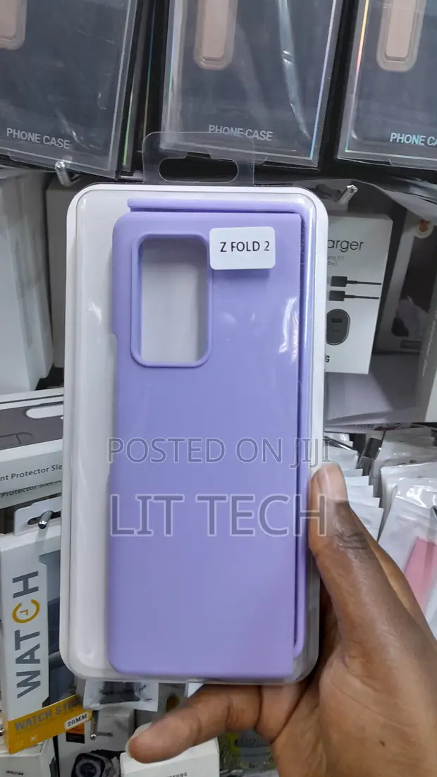 Samsung Galaxy Z Fold 2 Case - Slim Liquid Silicone, Purple - 1