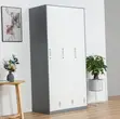 3-Door Steel Office Filing Cabinet - White - 1