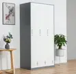 3-Door Steel Office Filing Cabinet - White - 2