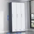 3-Door Steel Office Filing Cabinet - White - 3