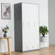 3-Door Steel Office Filing Cabinet - White - 4