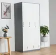 3-Door Steel Office Filing Cabinet - White - 5