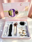 Smartwatch Jewelry Set - Black Silicone & Gold Accents - 1