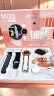 Smartwatch Jewelry Set - Black Silicone & Gold Accents - 2