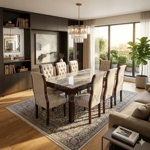 Luxury Marble-Top Formal Dining Set (8-Seater)