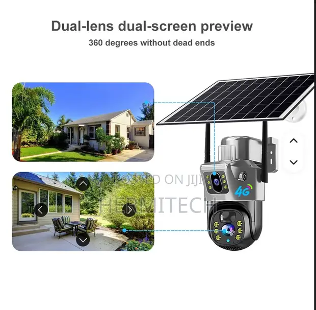 Wireless Solar 4G PTZ Security Camera with Dual 4MP HD Lens - 1