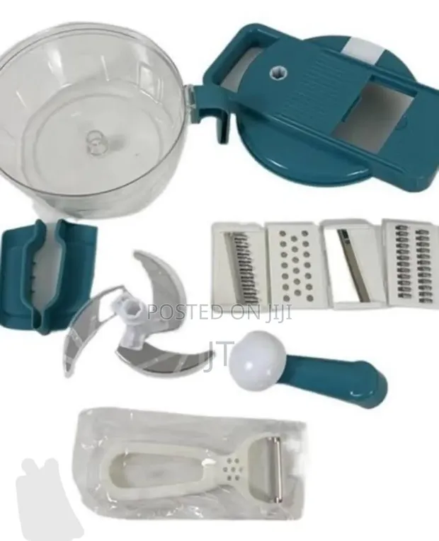 2-in-1 Manual Food Processor, Chopper & Grater with Peeler - 1